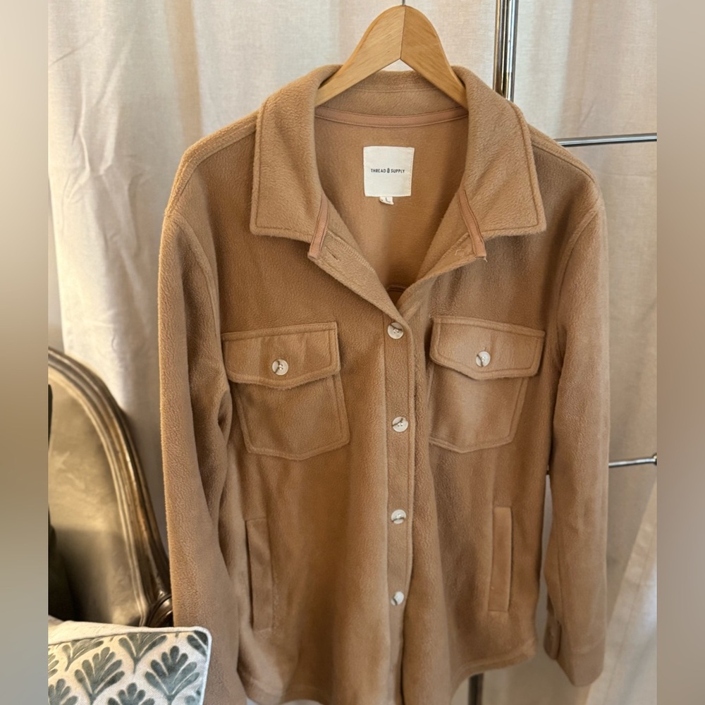 THREAD & SUPPLY x NORDSTROM | Tan Shacket Jacket Oversized | Size Large